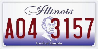 IL license plate A043157