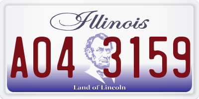 IL license plate A043159