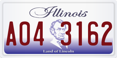 IL license plate A043162