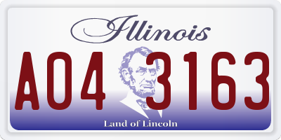 IL license plate A043163