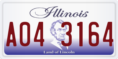 IL license plate A043164