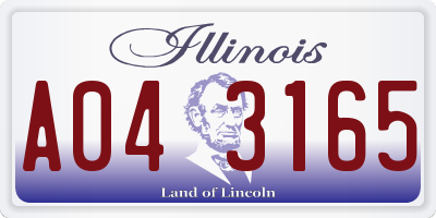 IL license plate A043165