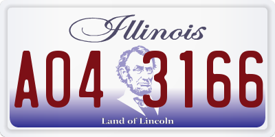 IL license plate A043166