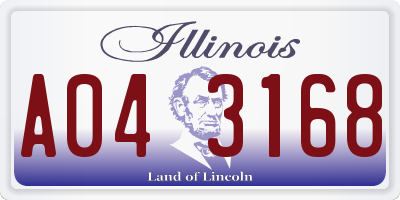 IL license plate A043168