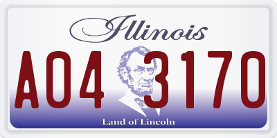 IL license plate A043170