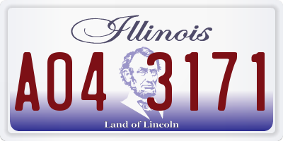 IL license plate A043171