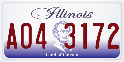 IL license plate A043172