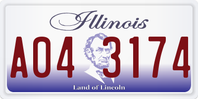 IL license plate A043174