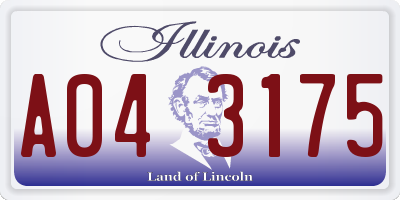 IL license plate A043175