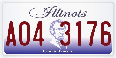 IL license plate A043176