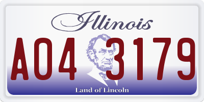 IL license plate A043179