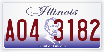 IL license plate A043182