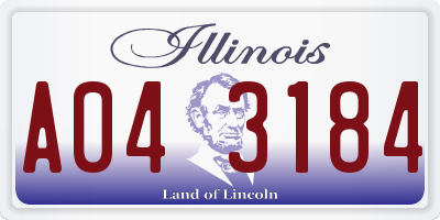 IL license plate A043184