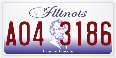 IL license plate A043186