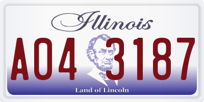 IL license plate A043187