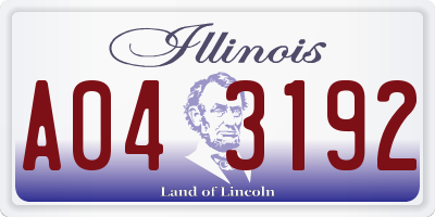 IL license plate A043192