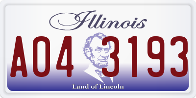IL license plate A043193