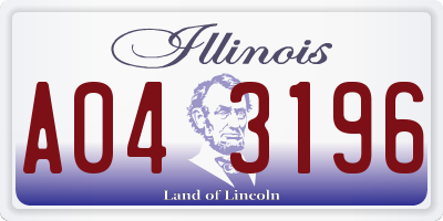 IL license plate A043196