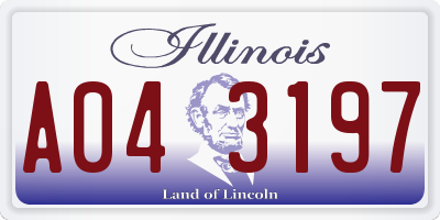 IL license plate A043197