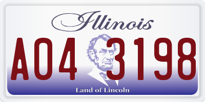 IL license plate A043198