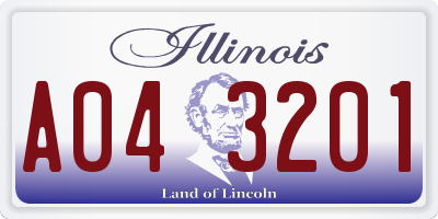 IL license plate A043201