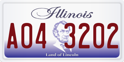 IL license plate A043202