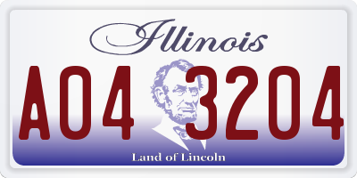 IL license plate A043204