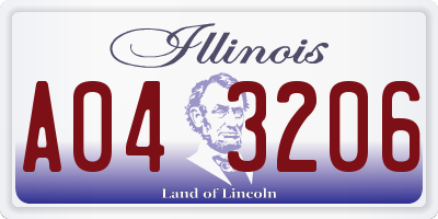 IL license plate A043206