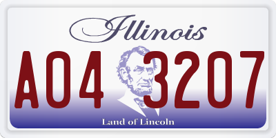 IL license plate A043207