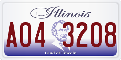 IL license plate A043208