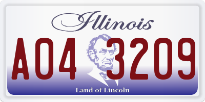IL license plate A043209