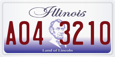 IL license plate A043210