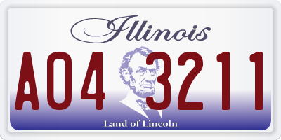 IL license plate A043211