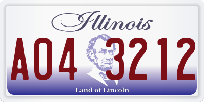 IL license plate A043212