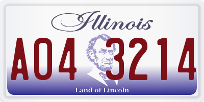 IL license plate A043214