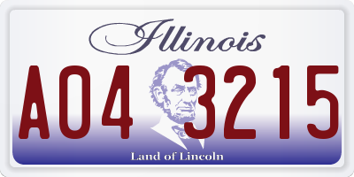 IL license plate A043215