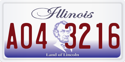 IL license plate A043216