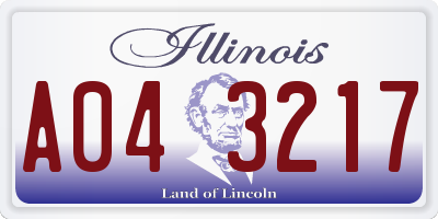 IL license plate A043217