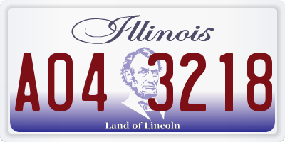 IL license plate A043218