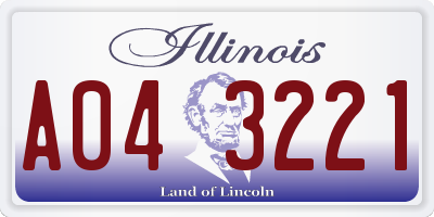 IL license plate A043221