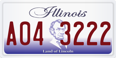 IL license plate A043222