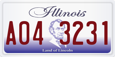 IL license plate A043231