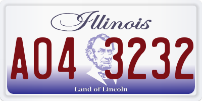 IL license plate A043232