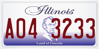 IL license plate A043233