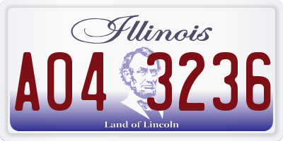 IL license plate A043236