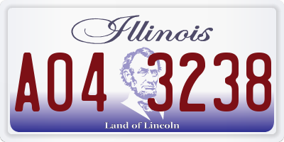 IL license plate A043238