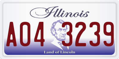 IL license plate A043239