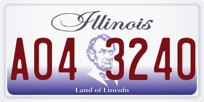 IL license plate A043240