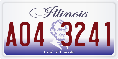 IL license plate A043241