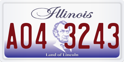 IL license plate A043243